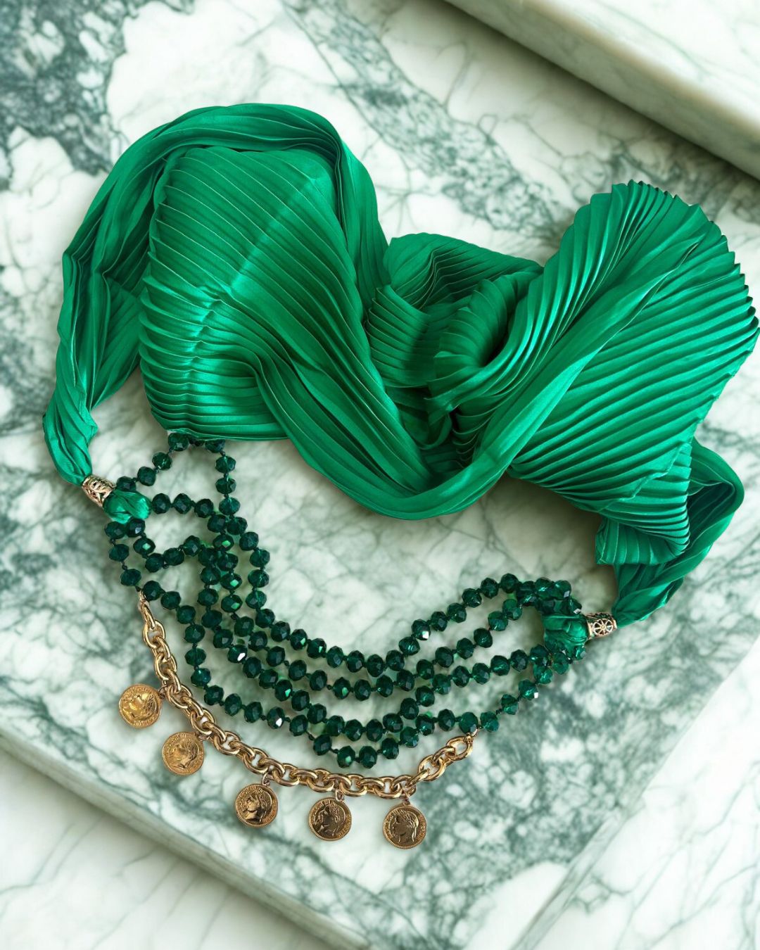 Collana Foulard fortuna verde