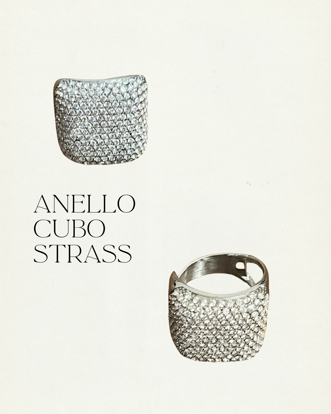 Anello pavé cubo