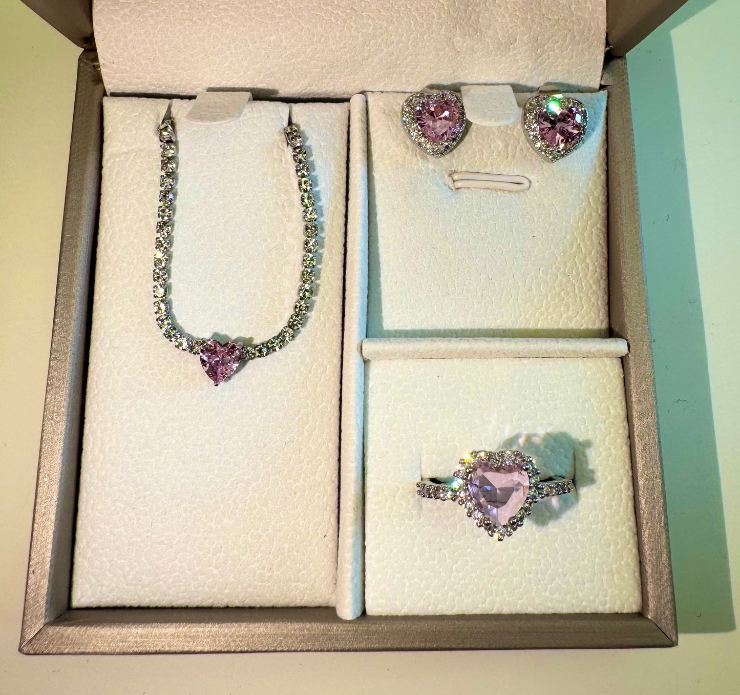 Set “Cuore Rosa Silver”