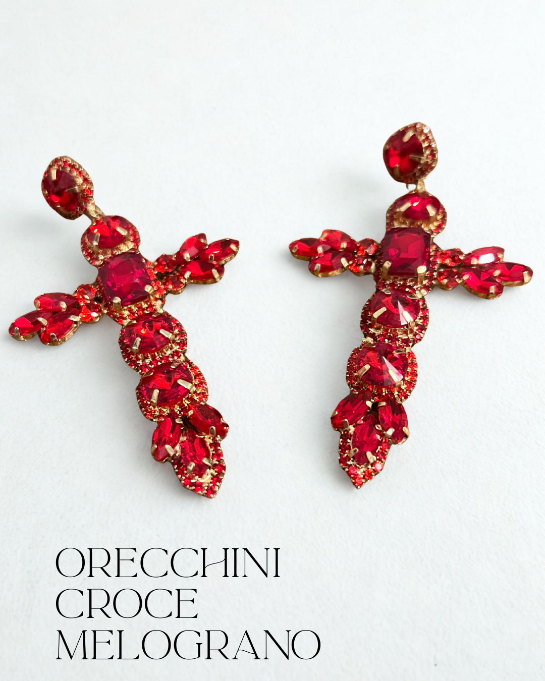 Orecchini croce melograno