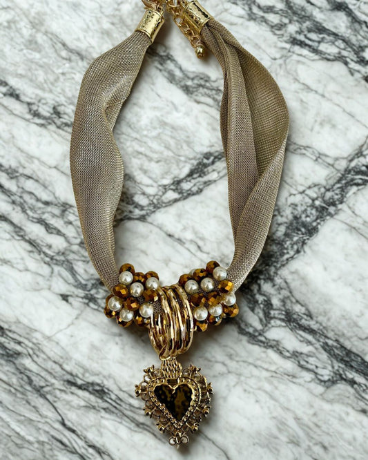 Collana Sciarpina cuore sacro